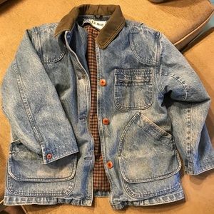 Vintage LL Bean Women Jean Jacket Distressed Denim